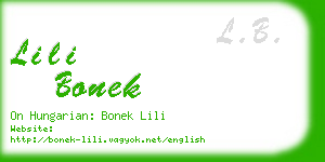 lili bonek business card